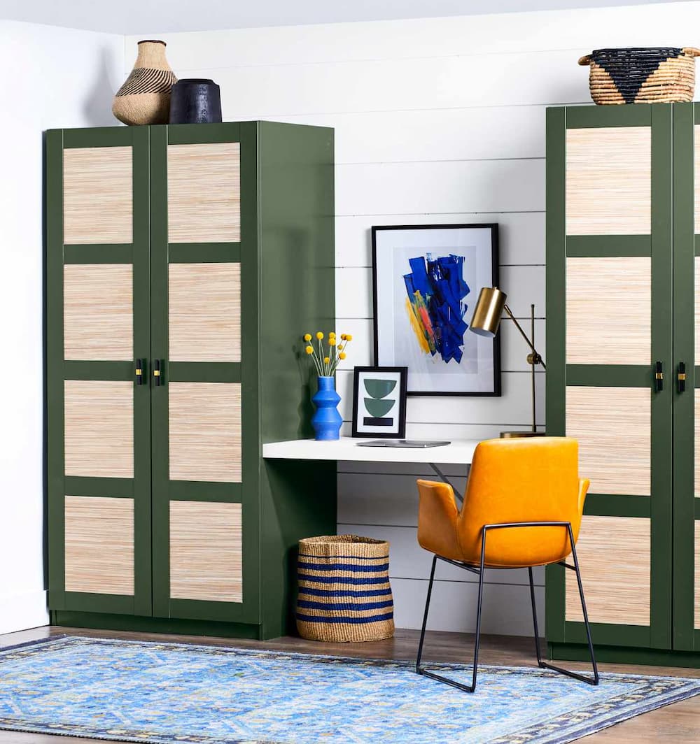 Transform IKEA Wardrobes into a Built In Workstation for Your Home Office